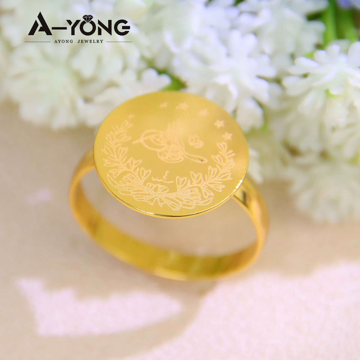 Women Fashion Egypt - 터키 코인 반지 18k 금도금 심플