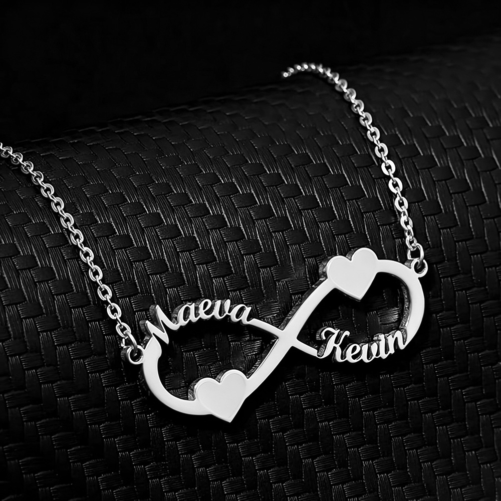 Women Fashion Names - 맞춤 이름 목걸이 인피니티 하트 펜던트