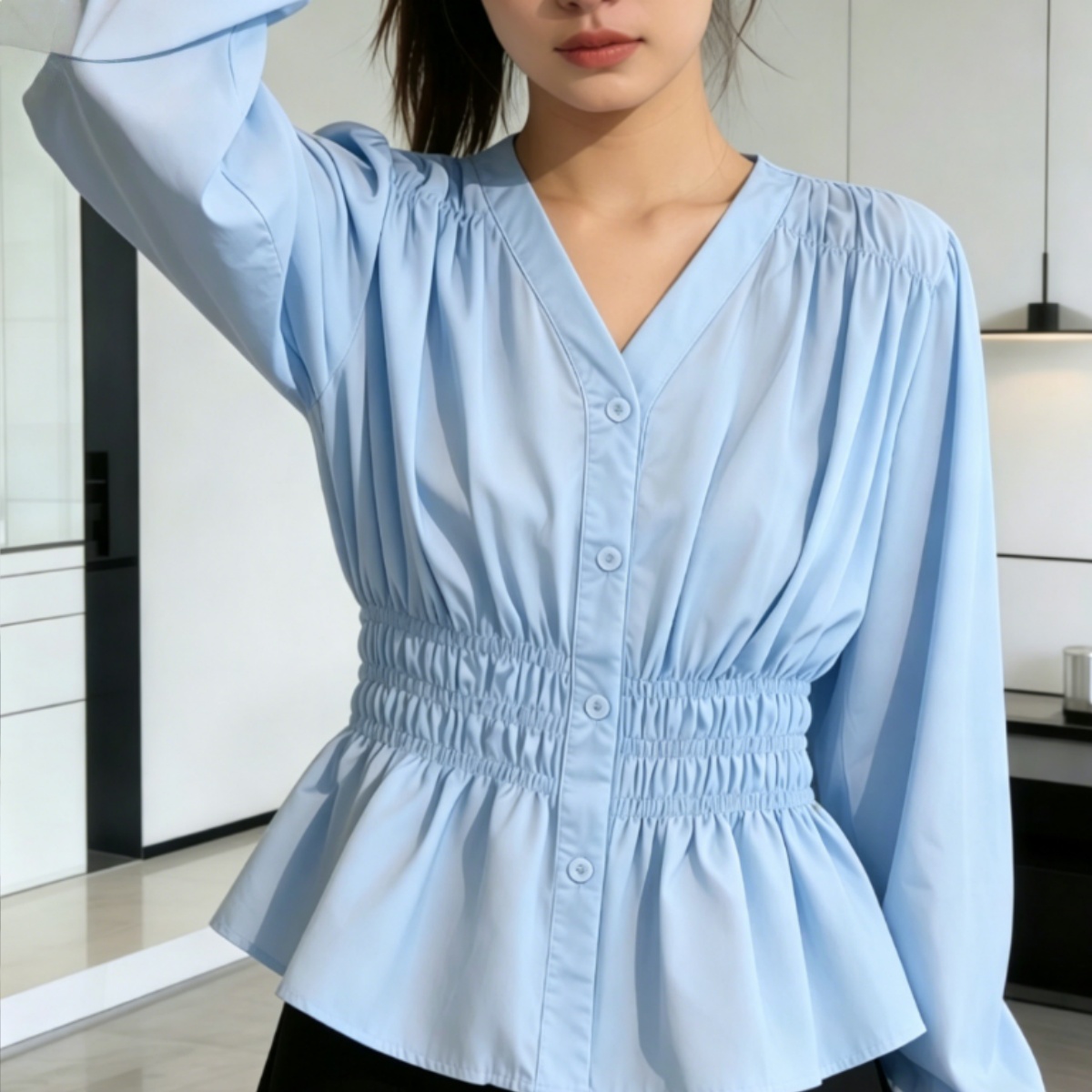 200파운드 이상 체중 여성용 오피스룩 셔츠 및 블라우 - Puff Sleeve Blouse 리뷰 및 가격