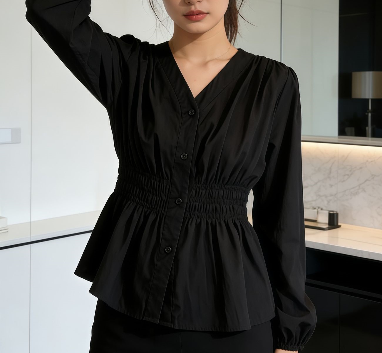 200파운드 이상 체중 여성용 오피스룩 셔츠 및 블라우 - Puff Sleeve Blouse 리뷰 및 가격