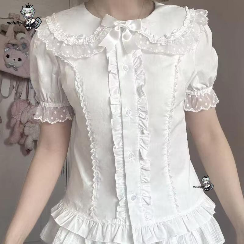 카와이 프릴 블라우스 봄 여름 일본식 퍼프 슬리브 패션 - Puff Sleeve Blouse 리뷰 및 가격