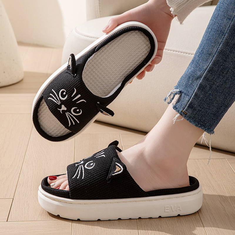플랫폼 슬리퍼 여성 홈 플랫 봄 여름 고양이 만화 디자 - Women Fashion Images 리뷰 및 가격