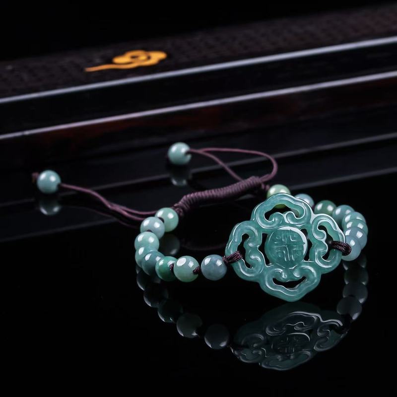 천연 비취 A급 팔찌 오리지널 디자인 세련된 블루 워터 - Women Fashion Designers 리뷰 및 가격