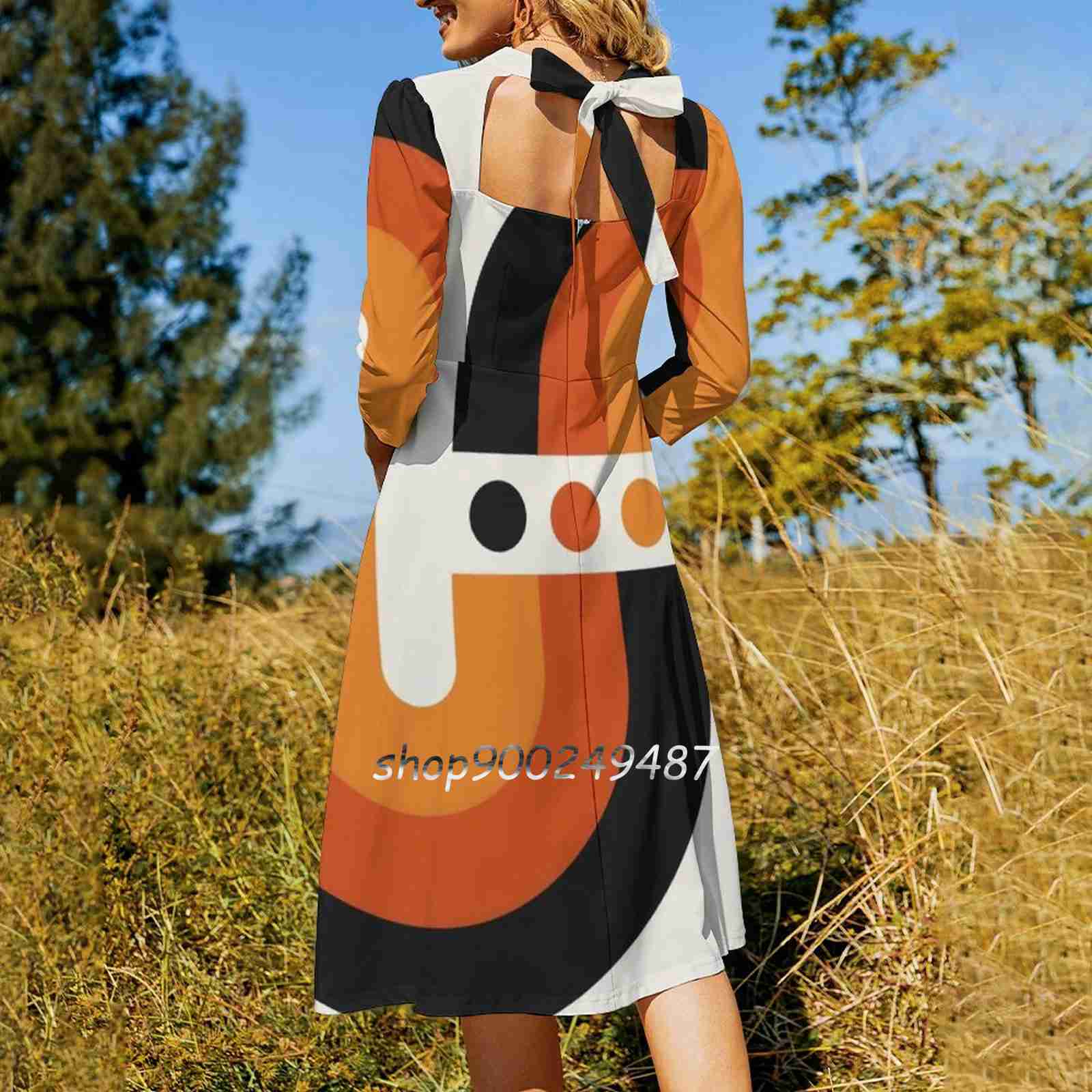 일몰 레인보우 플레어 드레스 스퀘어 넥 드레스, 우아한 - Women'S Fashion In The 60S 리뷰 및 가격