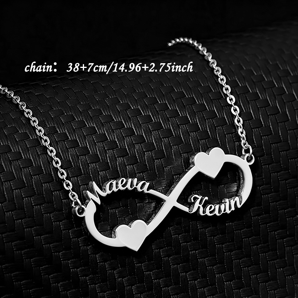 맞춤 이름 목걸이 인피니티 하트 펜던트 스테인리스 스틸 - Women Fashion Names 리뷰 및 가격