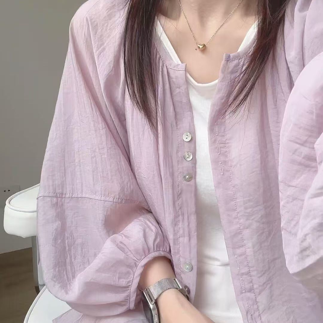 스탠드 칼라 셔츠, 크링클 텍스처 원단, 퍼프 7부 소 - Puff Sleeve Blouse 리뷰 및 가격