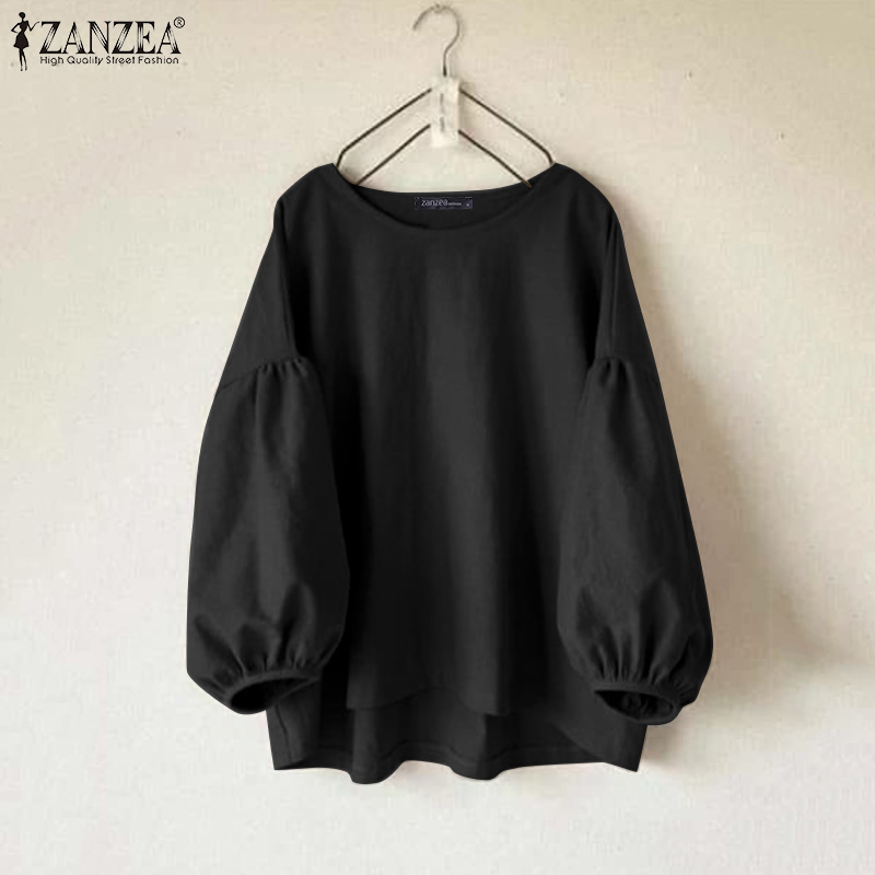 ZANZEA 플러스 사이즈 여성 캐주얼 블라우스 랜턴  - Puff Sleeve Blouse 리뷰 및 가격
