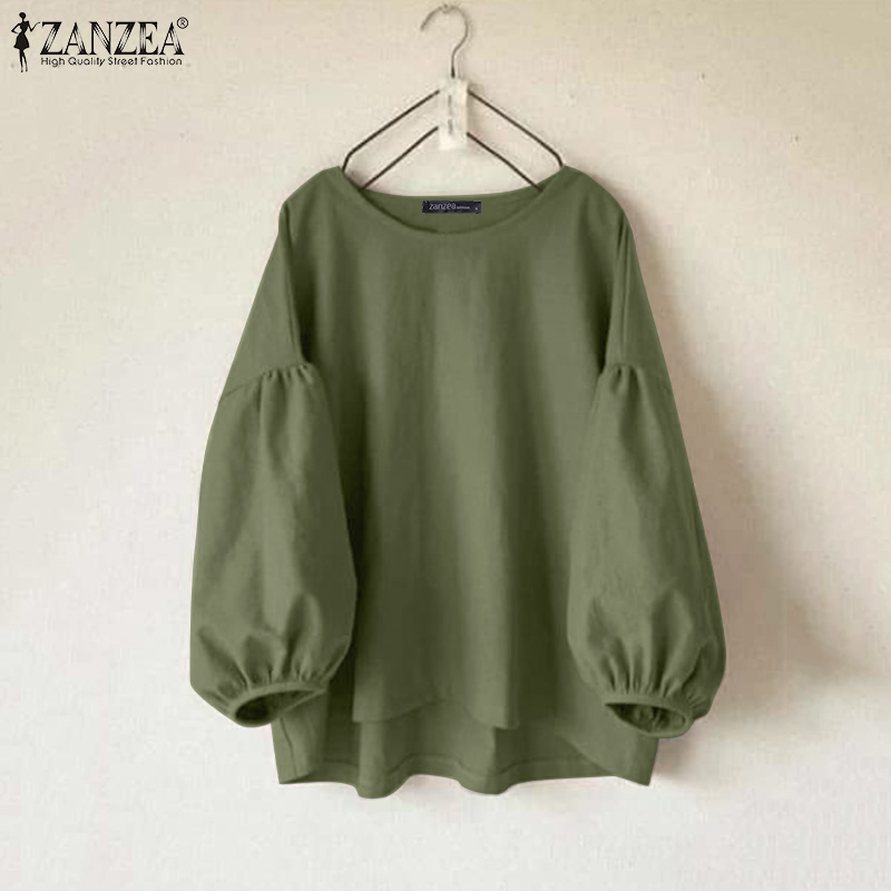 ZANZEA 플러스 사이즈 여성 캐주얼 블라우스 랜턴  - Puff Sleeve Blouse 리뷰 및 가격