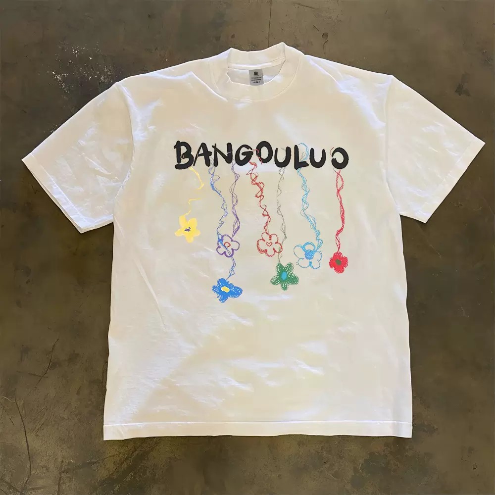 BANGOULUO 티셔츠 남성 여성 화려한 꽃 그래피티 - Women'S Young Fashion 리뷰 및 가격