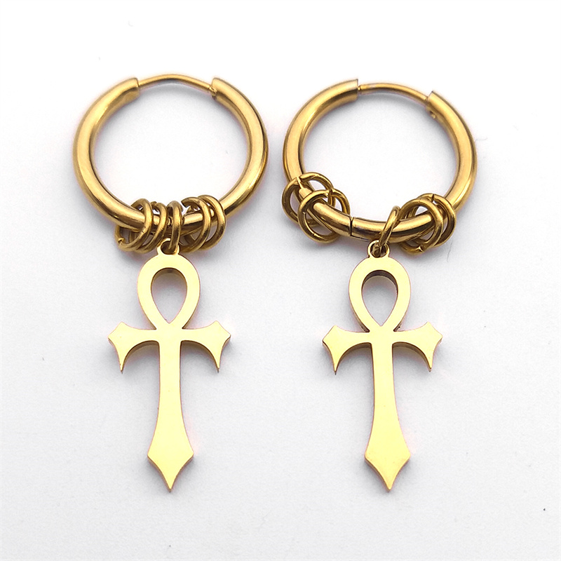 이집트 Ankh 크로스 후프 드롭 매달려 귀걸이 여성  - Women Fashion Egypt 리뷰 및 가격