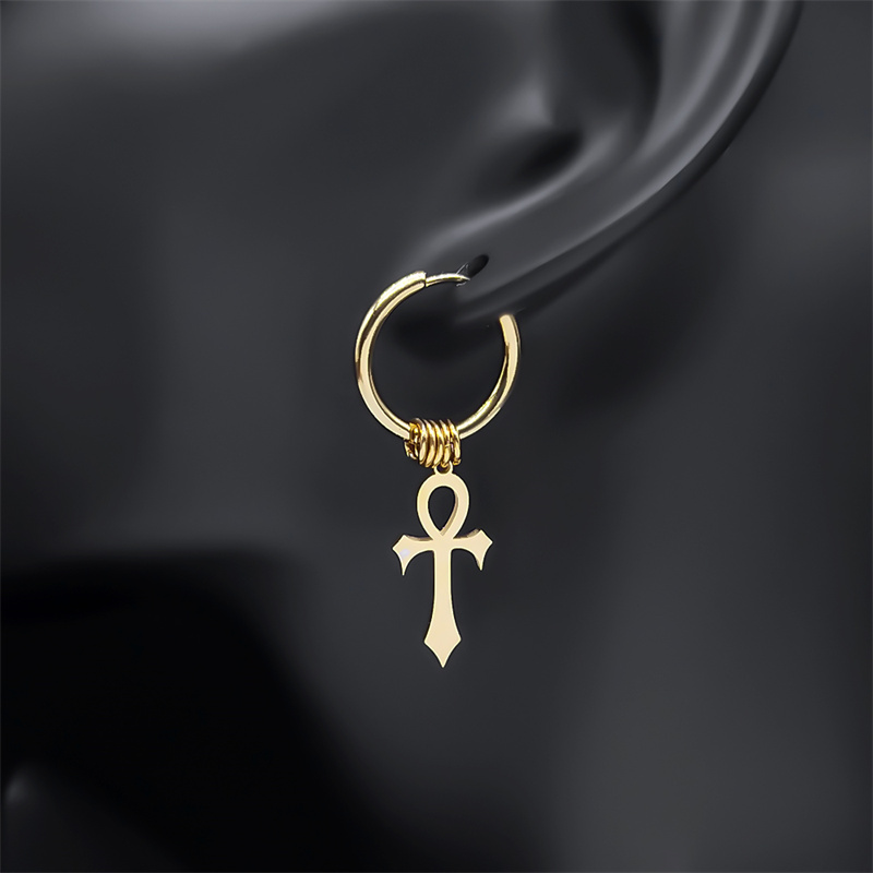 이집트 Ankh 크로스 후프 드롭 매달려 귀걸이 여성  - Women Fashion Egypt 리뷰 및 가격